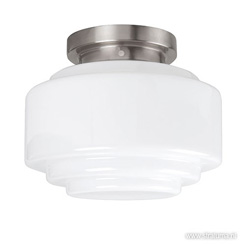 Plafonnière retro opaal glas/staal alle licht types en hoe je ze gebruikt